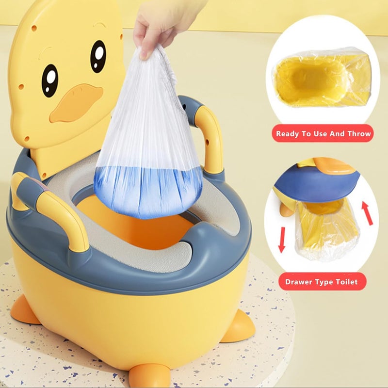 Beauenty Kid Size Potty - Cartoon Animal Design Potty Training Toilet for Kids with Soft Seat and 100 Cleaning Bags (Yellow) - Image 2